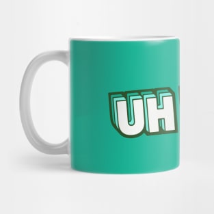 Retro Uh Huh Word Art with Stripes Mug